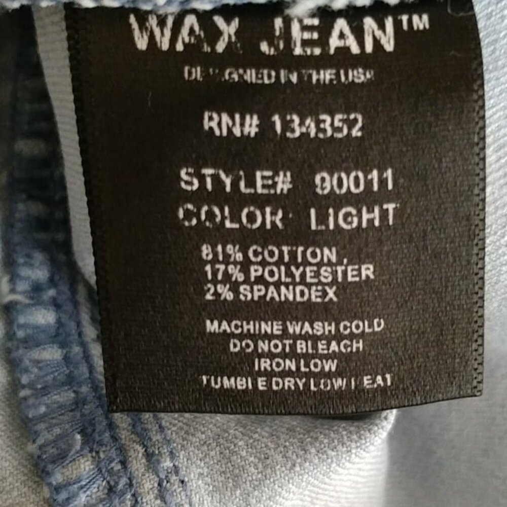 Wax Jean Women's Blue Button Down Western Designer Grunge Denim Vest Top Size M - Picture 6 of 7